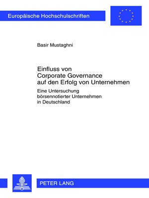 cover image of Einfluss von Corporate Governance auf den Erfolg von Unternehmen